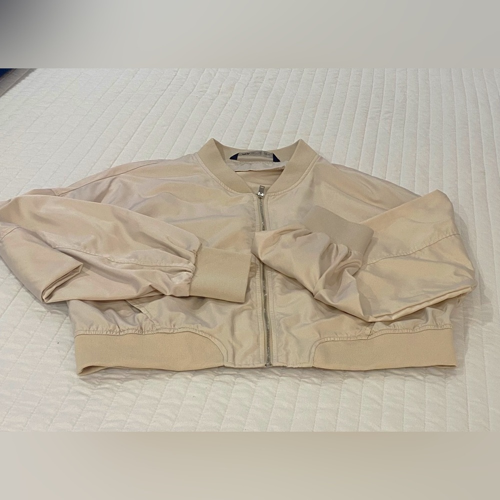 Zara silk cropped jacket